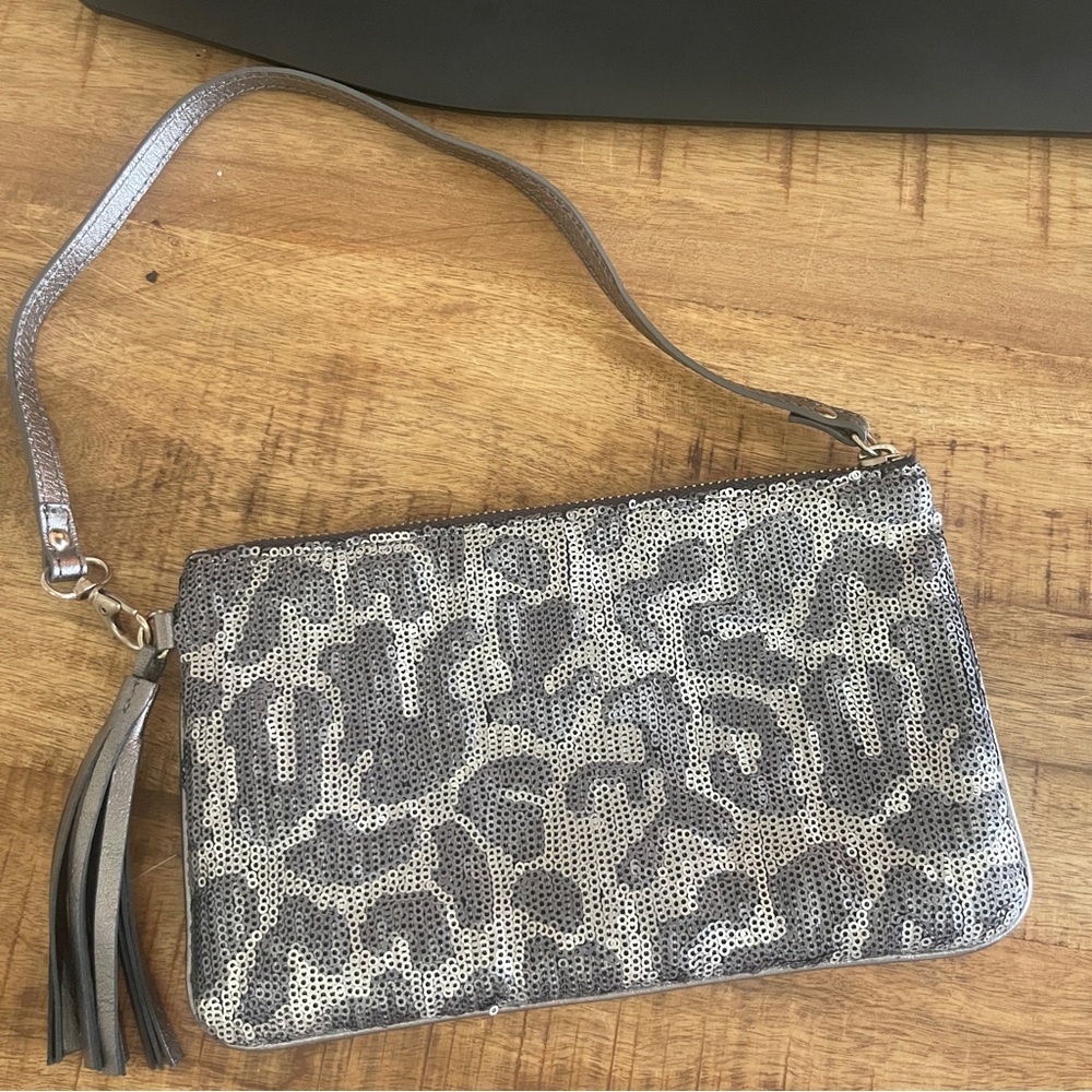 Sophie Hapsburg Leopard Print Clutch with Tassel